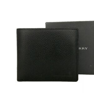 BURBERRY Logo Leather Bifold Wallet Black